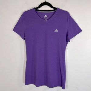 Adidas Climalite Athletic Short Sleeve Women’s Size L Purple Activewear Tee